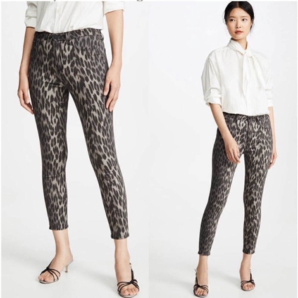 L’ Agence Andrea High Rise Animal Print Skinny Jeans Size 25